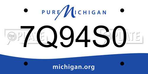 7Q94S0 Michigan License Plate