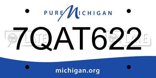 7QAT622 Michigan License Plate
