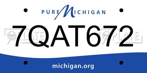 7QAT672 Michigan License Plate