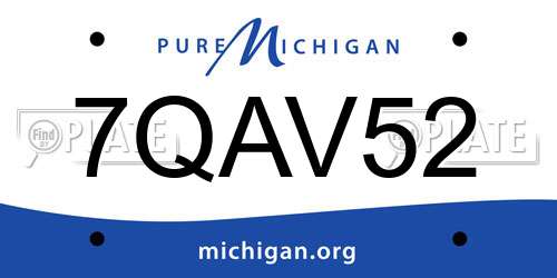 7QAV52 Michigan License Plate