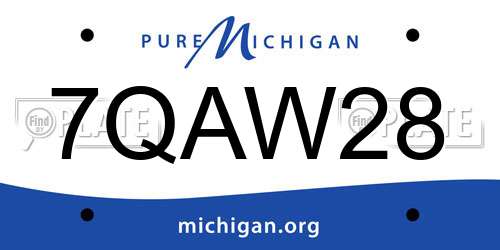 7QAW28 Michigan License Plate