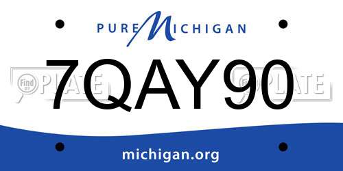 7QAY90 Michigan License Plate