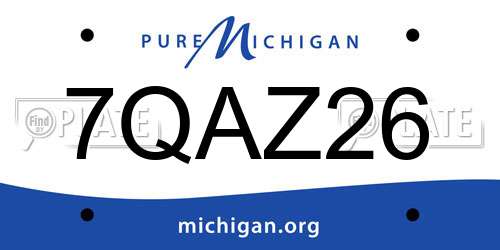 7QAZ26 Michigan License Plate