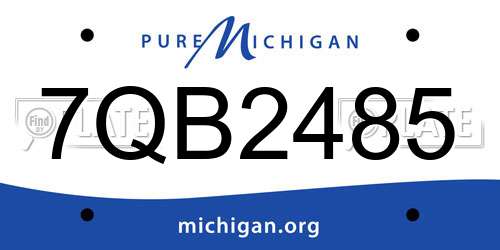 7QB2485 Michigan License Plate