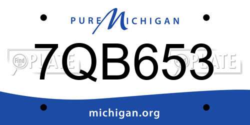 7QB653 Michigan License Plate