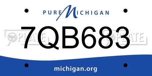7QB683 Michigan License Plate