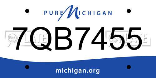 7QB7455 Michigan License Plate