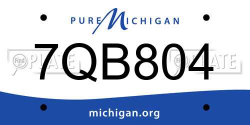 7QB804 Michigan License Plate