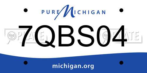 7QBS04 Michigan License Plate