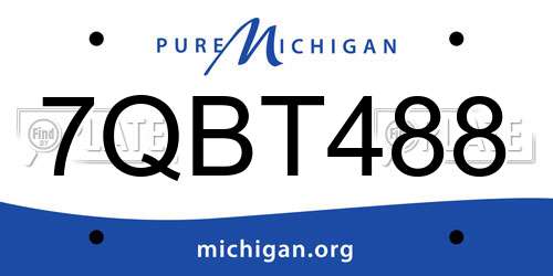 7QBT488 Michigan License Plate