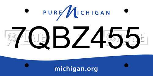 7QBZ455 Michigan License Plate