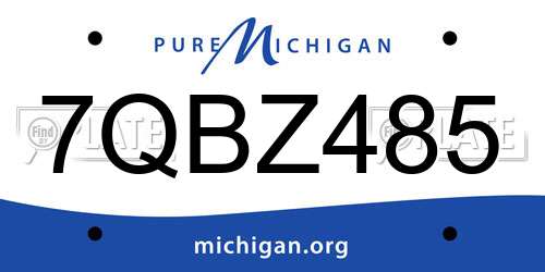 7QBZ485 Michigan License Plate