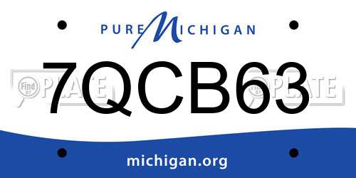 7QCB63 Michigan License Plate