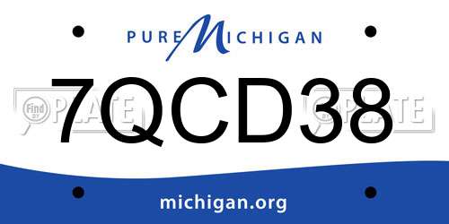 7QCD38 Michigan License Plate