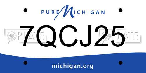 7QCJ25 Michigan License Plate