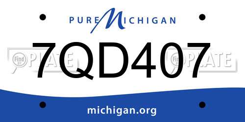 7QD407 Michigan License Plate