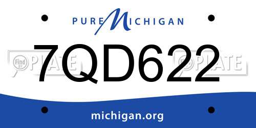 7QD622 Michigan License Plate