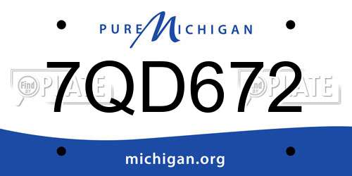 7QD672 Michigan License Plate