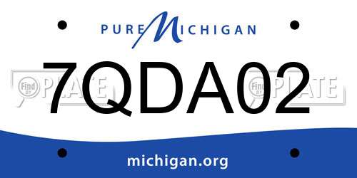 7QDA02 Michigan License Plate