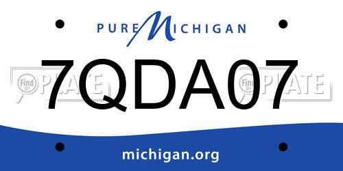 7QDA07 Michigan License Plate