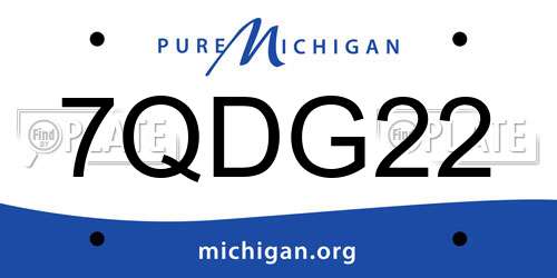 7QDG22 Michigan License Plate