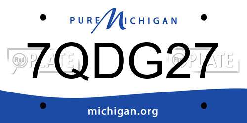 7QDG27 Michigan License Plate
