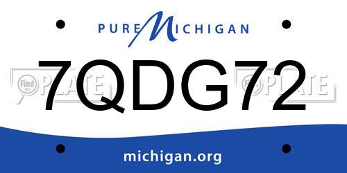 7QDG72 Michigan License Plate
