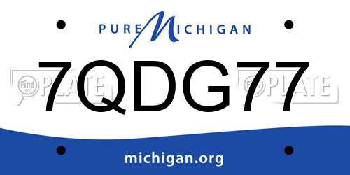 7QDG77 Michigan License Plate
