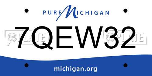 7QEW32 Michigan License Plate