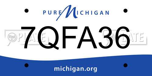 7QFA36 Michigan License Plate