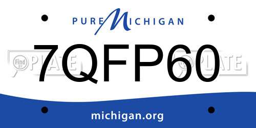 7QFP60 Michigan License Plate