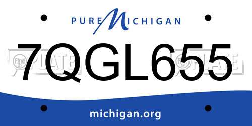 7QGL655 Michigan License Plate
