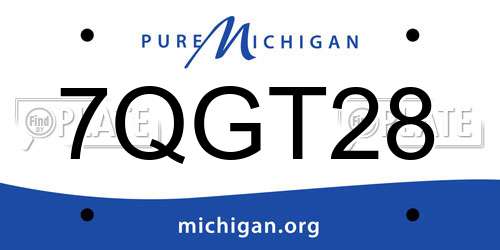 7QGT28 Michigan License Plate