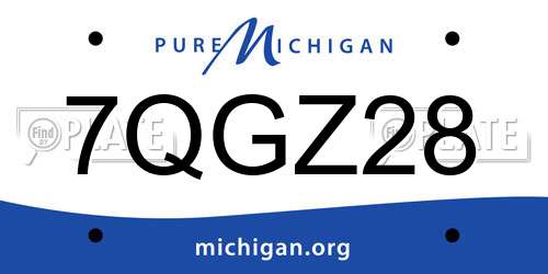 7QGZ28 Michigan License Plate