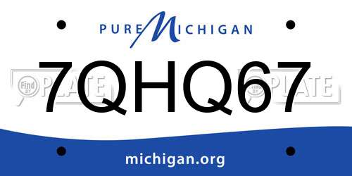7QHQ67 Michigan License Plate