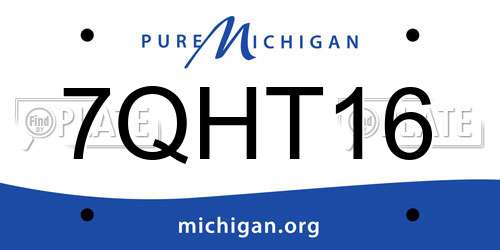 7QHT16 Michigan License Plate