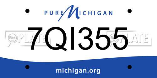 7QI355 Michigan License Plate