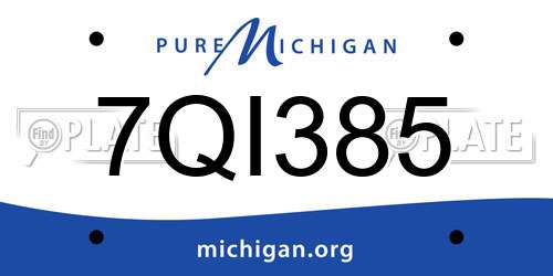 7QI385 Michigan License Plate
