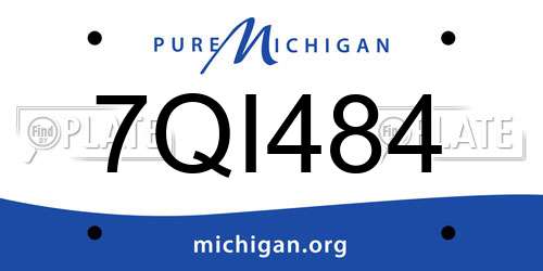 7QI484 Michigan License Plate