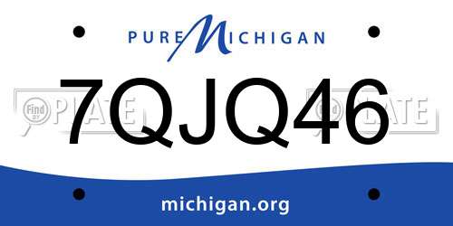 7QJQ46 Michigan License Plate