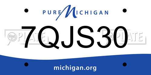 7QJS30 Michigan License Plate