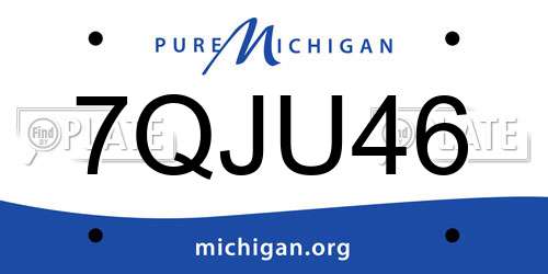 7QJU46 Michigan License Plate
