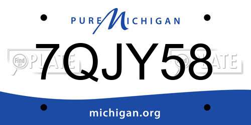 7QJY58 Michigan License Plate
