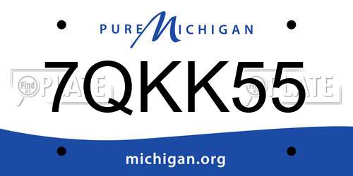 7QKK55 Michigan License Plate
