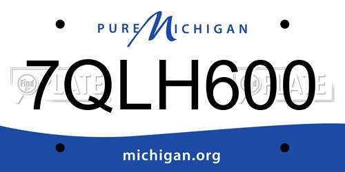 7QLH600 Michigan License Plate