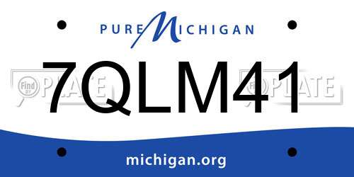7QLM41 Michigan License Plate