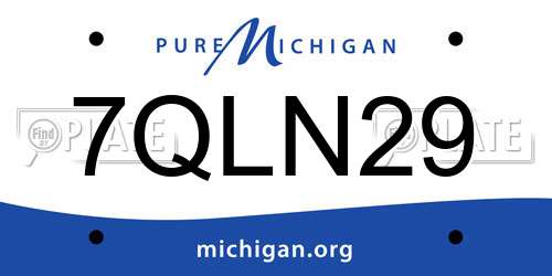 7QLN29 Michigan License Plate