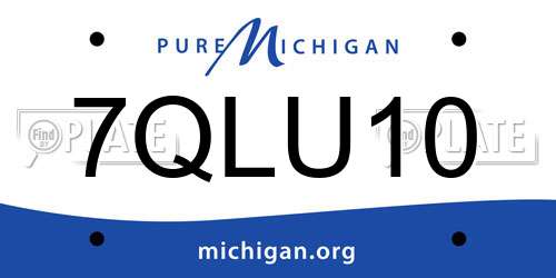 7QLU10 Michigan License Plate