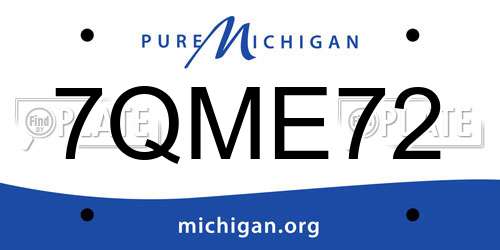 7QME72 Michigan License Plate