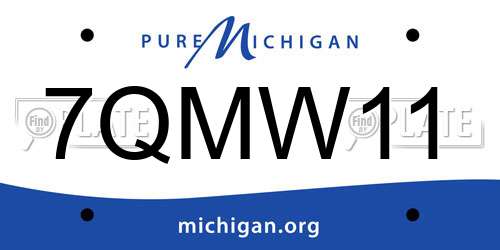 7QMW11 Michigan License Plate